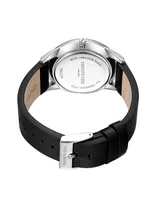 Kenneth Cole New York Men's Modern Classic Black Genuine Leather Strap Watch 42mm