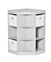 Homcom Kids Storage Organizer for Small Bedrooms, Corner Shelf