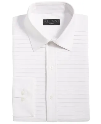 Alfani Men's Slim Fit Horizontal Pleated Panel Formal Shirt, Created for Macy's