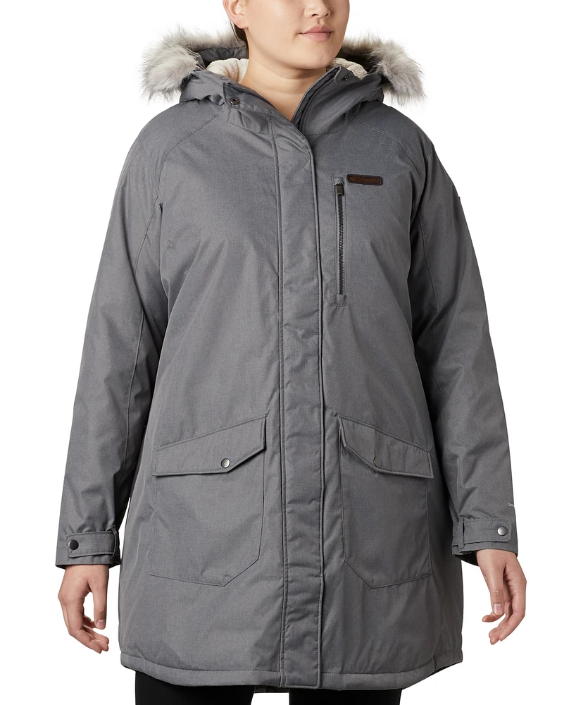 Columbia Plus Suttle Mountain Hooded Faux-Fur-Trim Long Insulated Coat