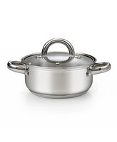 Cook N Home Sauce Pot Stainless Steel Stockpot with Glass Lid, Basic Saucier Casserole Pan Set, 6-Piece