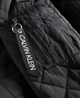 Calvin Klein Men's Quilted Baseball Jacket with Rib-Knit Trim