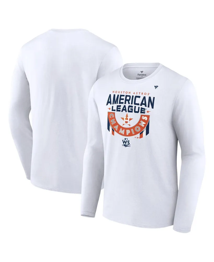 Men's Fanatics White Houston Astros 2022 American League Champions Locker Room Long Sleeve T-shirt