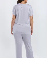 iCollection Jewel Cozy Plus Modal Pajama Pant Set, 2 Piece