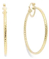 Simone I. Smith Twisted Large Hoop Earrings in 14k Gold Over Sterling Silver