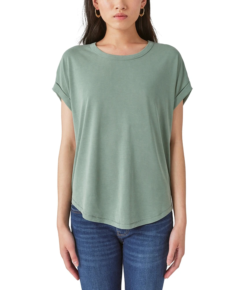 Lucky Brand Women's Short Sleeve Sandwash Dolman Tee