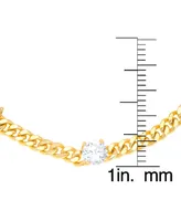 Macy's Gold Plated Cubic Zirconia Cuban Link Bracelet - Gold