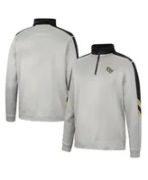 Men's Colosseum Gray and Black Ucf Knights Bushwood Fleece Quarter-Zip Jacket