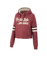 Women's Colosseum Garnet Florida State Seminoles Retro Cropped Pullover Hoodie