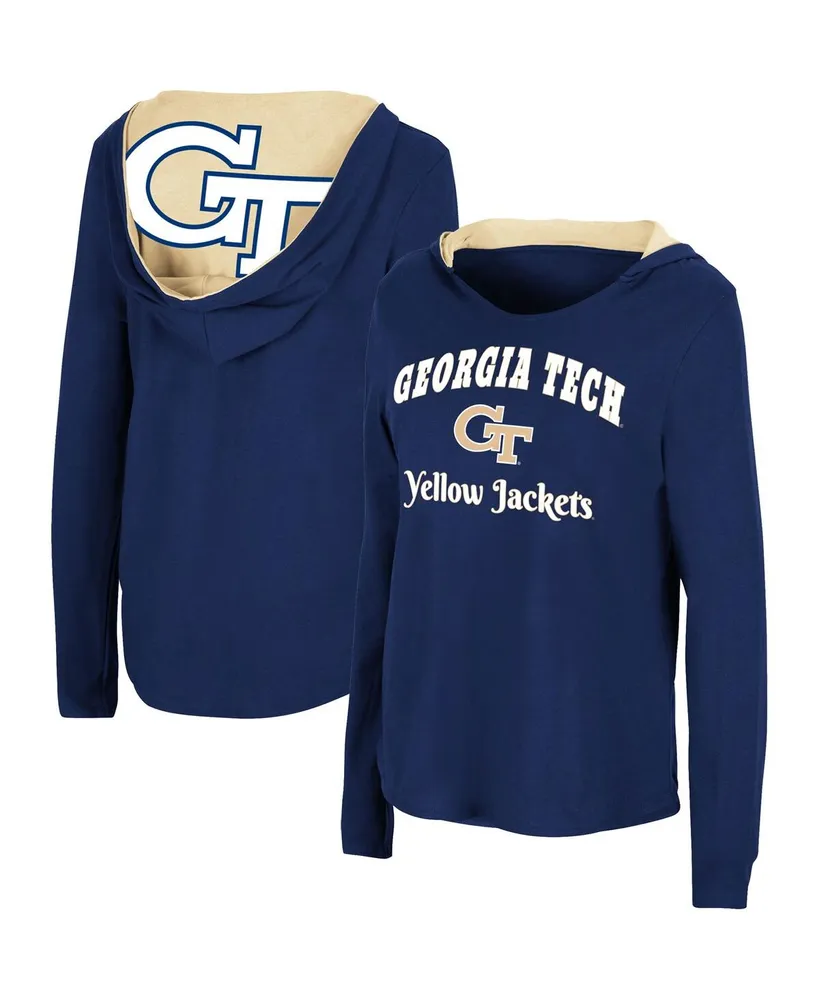 Women's Colosseum Navy Georgia Tech Yellow Jackets Catalina Hoodie Long Sleeve T-shirt