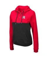 Women's Colosseum Scarlet, Black Rutgers Scarlet Knights Aidan Lightweight Quarter-Zip Hoodie