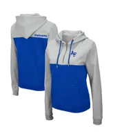 Women's Colosseum Gray and Royal Air Force Falcons Aidan Half-Zip Hoodie