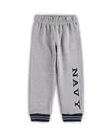 Toddler Boys Colosseum Navy and Heathered Gray Midshipmen Poppies Pullover Hoodie Sweatpants Set