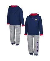 Toddler Boys Colosseum Navy and Heathered Gray Arizona Wildcats Poppies Pullover Hoodie Sweatpants Set