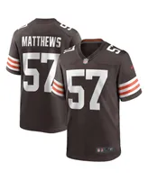 Men's Nike Clay Matthews Brown Cleveland Browns Game Retired Player Jersey