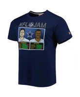 Men's Homage Michael Irvin and Troy Aikman Heathered Navy Dallas Cowboys Nfl Retired Jam Tri-Blend T-shirt