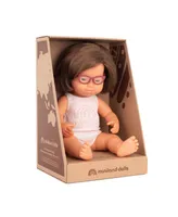 Miniland Baby Girl 15" Caucasian with Down Syndrome with Glasses