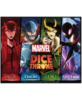 Usaopoly Marvel Dice Throne 4-Hero Scarlet Witch, Thor, Loki, Spider-Man Box Set, 211 Piece