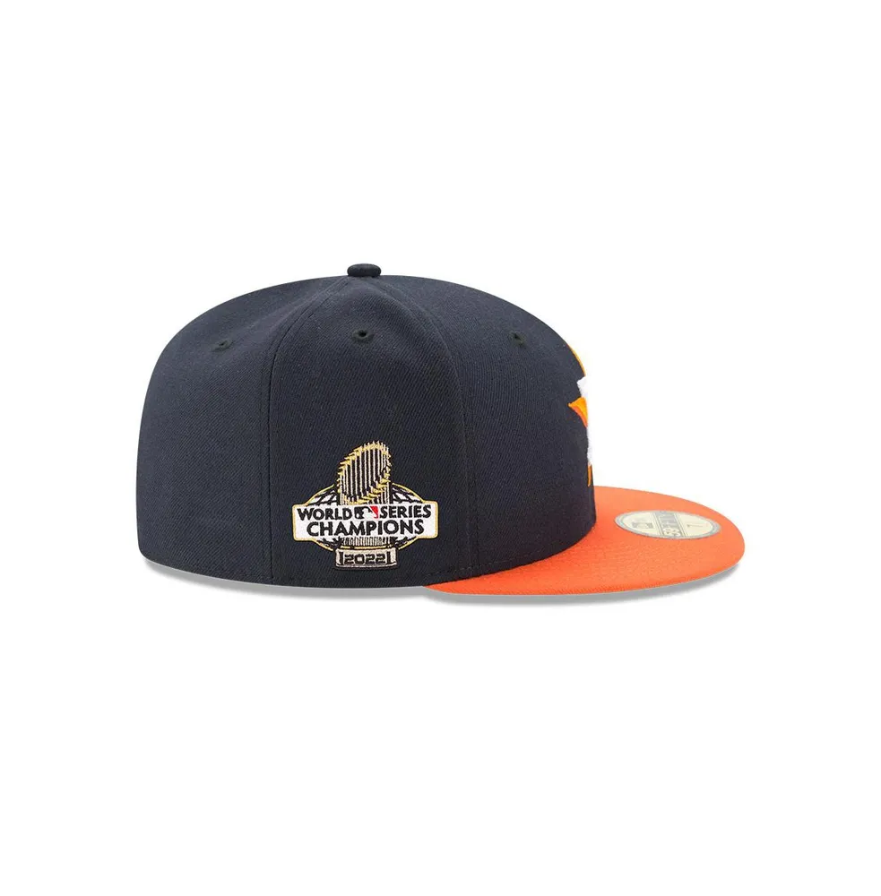 Men's New Era Navy, Orange Houston Astros 2022 World Series Champions Side Patch 59FIFTY Fitted Hat