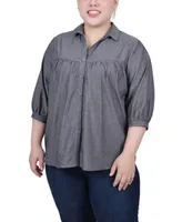 Ny Collection Plus Size Elbow Sleeve Blouse