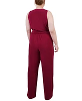Ny Collection Plus Sleeveless Belted Jumpsuit