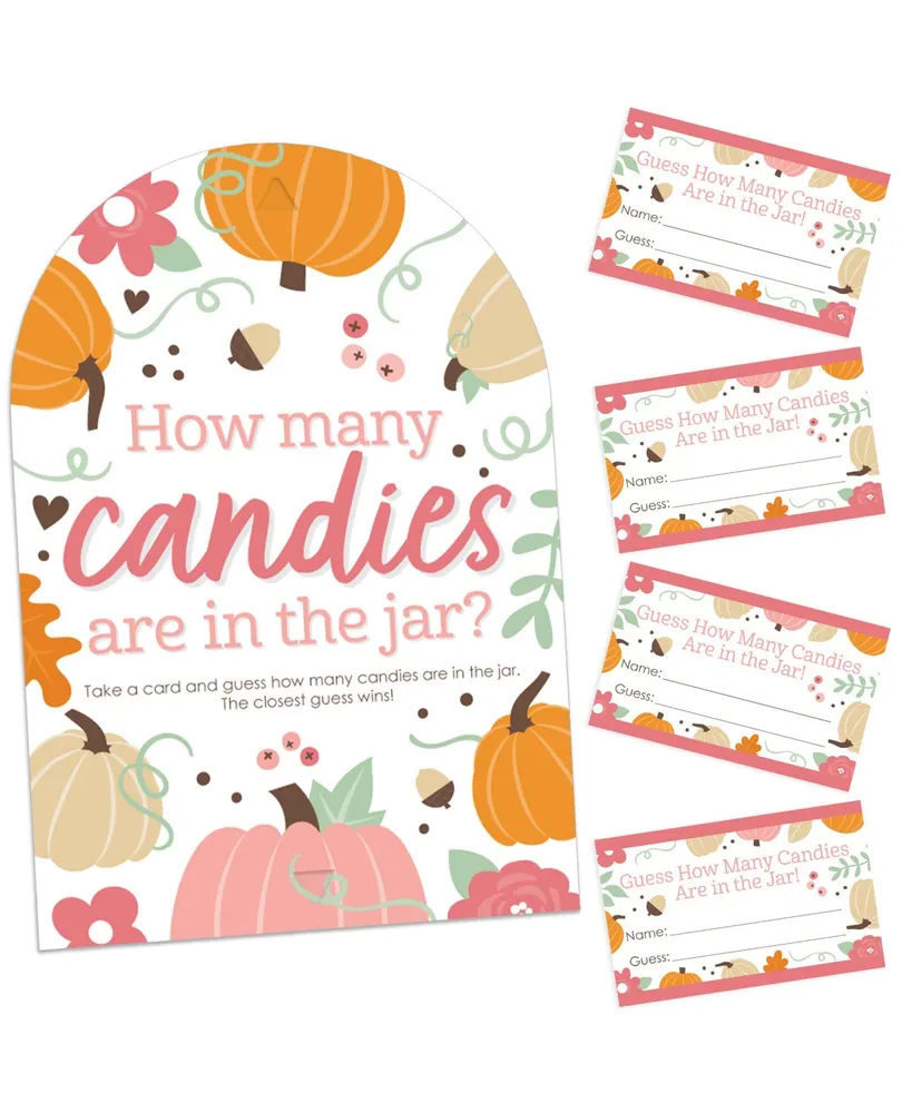 Big Dot Of Happiness Girl Little Pumpkin Birthday & Baby Shower 1 Stand &  40 Card Candy Guessing Game | MainPlace Mall