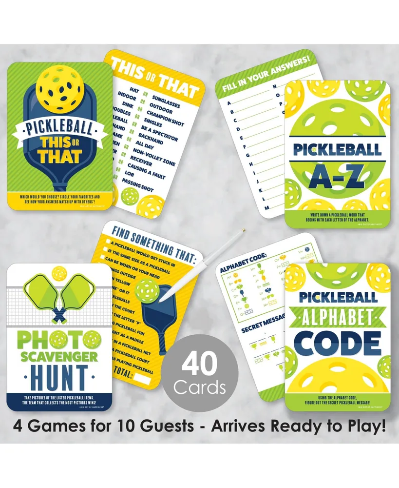 Let's Rally Pickleball Birthday or Retirement Party Games Gamerific Bundle