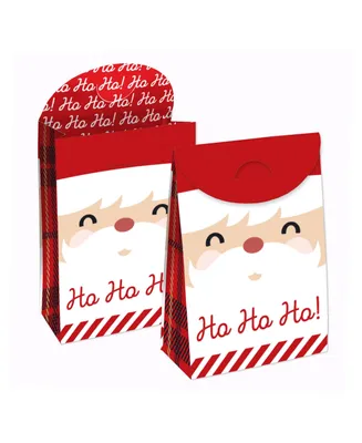 Big Dot of Happiness Jolly Santa Claus - Christmas Gift Favor Bags - Party Goodie Boxes 12 Ct