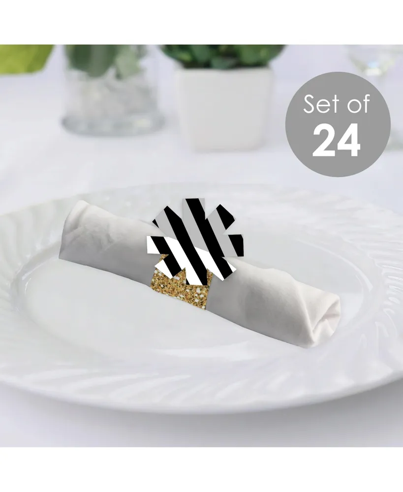 Big Dot of Happiness Happy Retirement - Retirement Party Paper Napkin Rings 24 Ct