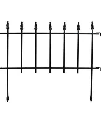 Sunnydaze Decor 20-Piece Roman Walkway Iron Panel Border Fencing - 36 ft - Black
