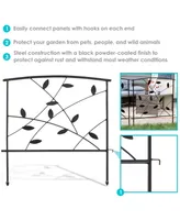 Sunnydaze Decor 5-Piece Modern Leaves/Vines Steel Border Fencing - 6 ft - Black