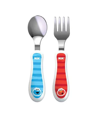 Nuk Sesame Street Dinnerware Utensil Set, Fork and Spoon