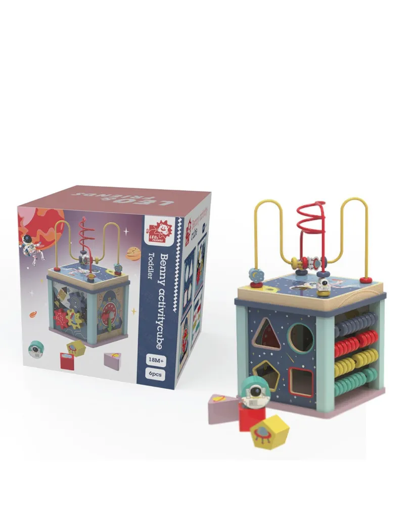 Leo & Friends Space Wooden Activity Cube