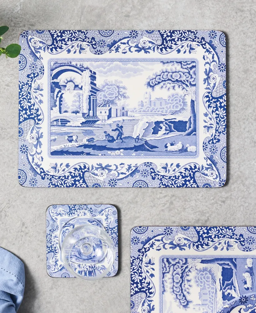 Spode Table Linens, Set of 4 Blue Italian Placemats