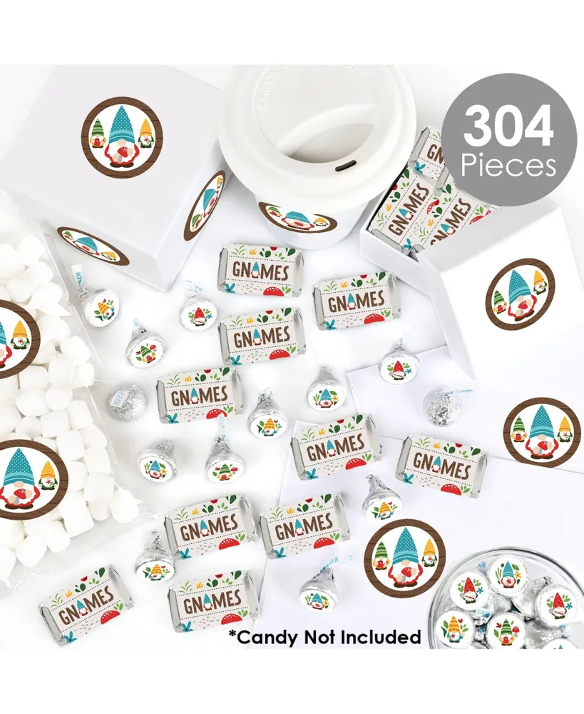 Garden Gnomes - Forest Gnome Party Candy Favor Sticker Kit - 304 Pieces