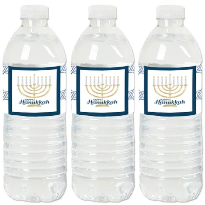 Happy Hanukkah - Chanukah Water Bottle Sticker Labels - Set of 20