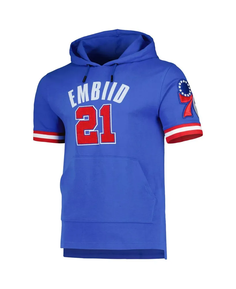 Men's Pro Standard Joel Embiid Royal Philadelphia 76ers Name and Number Short Sleeve Pullover Hoodie