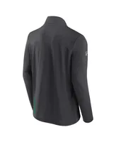 Men's Fanatics Heather Charcoal Dallas Stars Authentic Pro Rink Quarter-zip Jacket