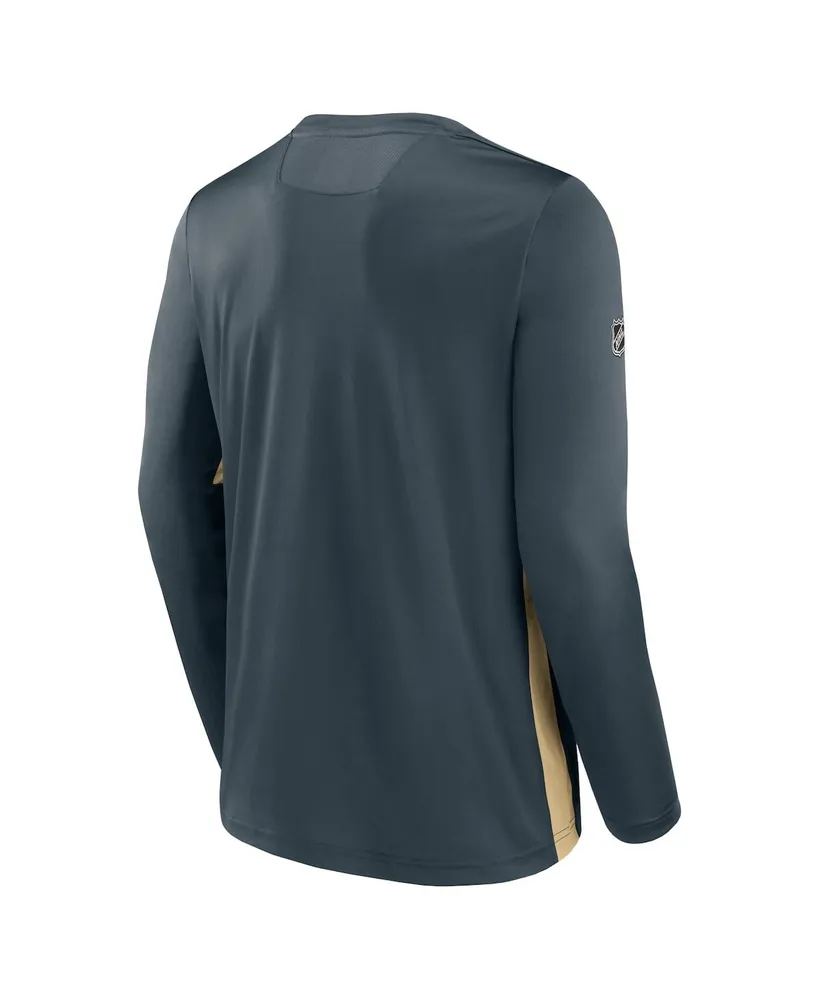 Men's Fanatics Gray Vegas Golden Knights Authentic Pro Rink Performance Long Sleeve T-Shirt