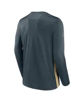 Men's Fanatics Gray Vegas Golden Knights Authentic Pro Rink Performance Long Sleeve T-Shirt