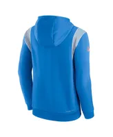 Men's Nike Powder Blue Los Angeles Chargers Sideline Athletic Stack Performance Pullover Hoodie