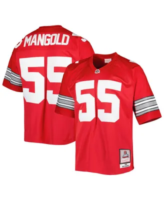 Men's Mitchell & Ness Nick Mangold Scarlet Ohio State Buckeyes Authentic Jersey