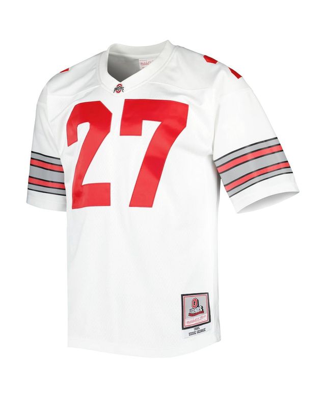 Men's Mitchell & Ness Eddie George White Ohio State Buckeyes Authentic Jersey