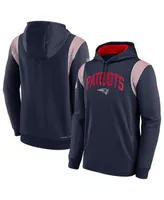 Men's Nike Navy New England Patriots Sideline Athletic Stack Performance Pullover Hoodie