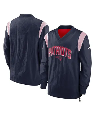 Men's Nike Navy New England Patriots Sideline Athletic Stack V-neck Pullover Windshirt Jacket