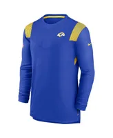 Men's Nike Royal Los Angeles Rams Sideline Tonal Logo Performance Player Long Sleeve T-shirt
