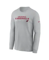 Men's Nike Gray Arizona Cardinals Sideline Infograph Lock Up Performance Long Sleeve T-shirt