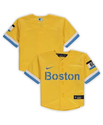 Infant Boys and Girls Nike Gold Boston Red Sox Mlb City Connect Replica Jersey