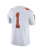 Men's Nike White Clemson Tigers #1 Away Game Jersey