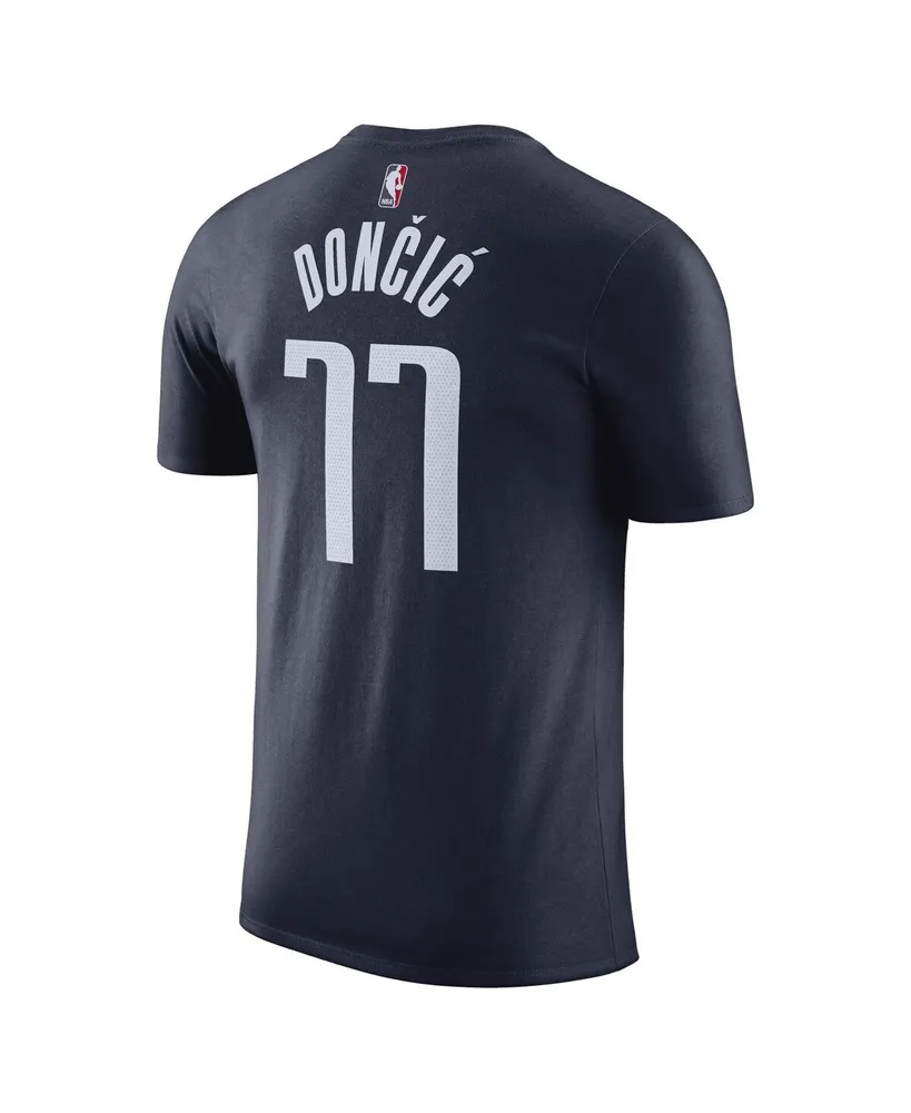 Men's Jordan Luka Doncic Navy Dallas Mavericks 2022/23 Statement Edition Name and Number T-shirt